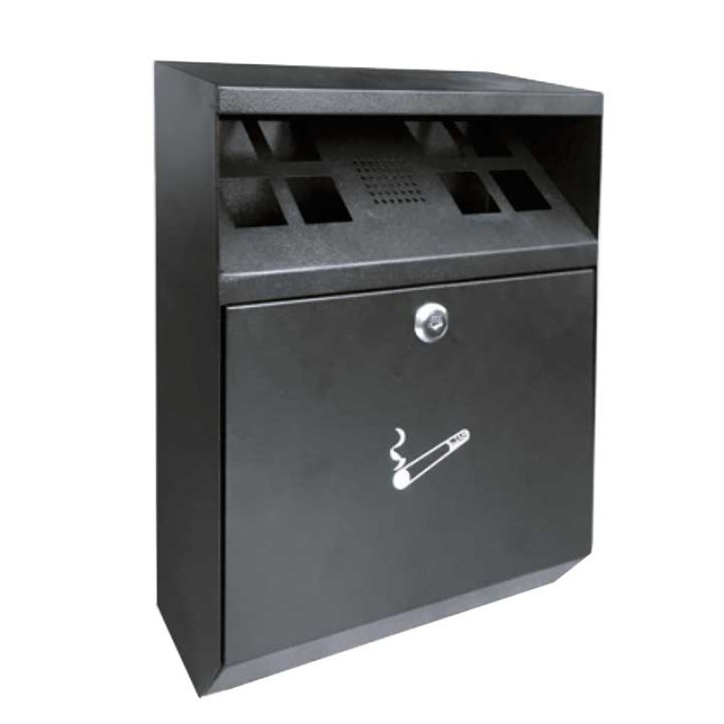 Cendrer Mural Quadrat 3L d'Acer Negre | Elegància i Estalvi